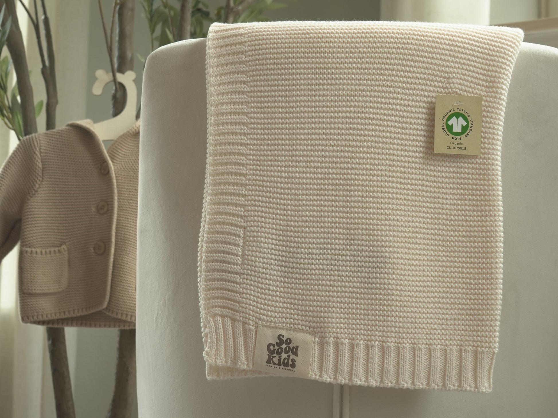 Organic Cotton Knit Baby Blanket